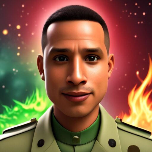 Stylized portrait of man in military uniform